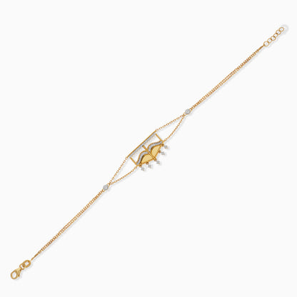 18k Yellow and white Gold bracelet decorated with natural diamond stones - Burqa collection