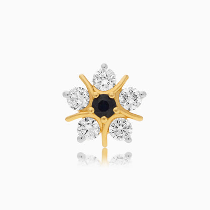18K Gold Nose Pin Adorned with Natural Diamonds