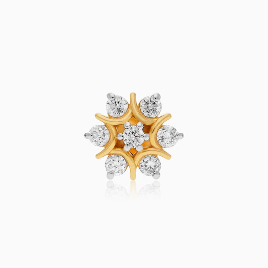 18K Gold Nose Pin Featuring Natural Diamonds