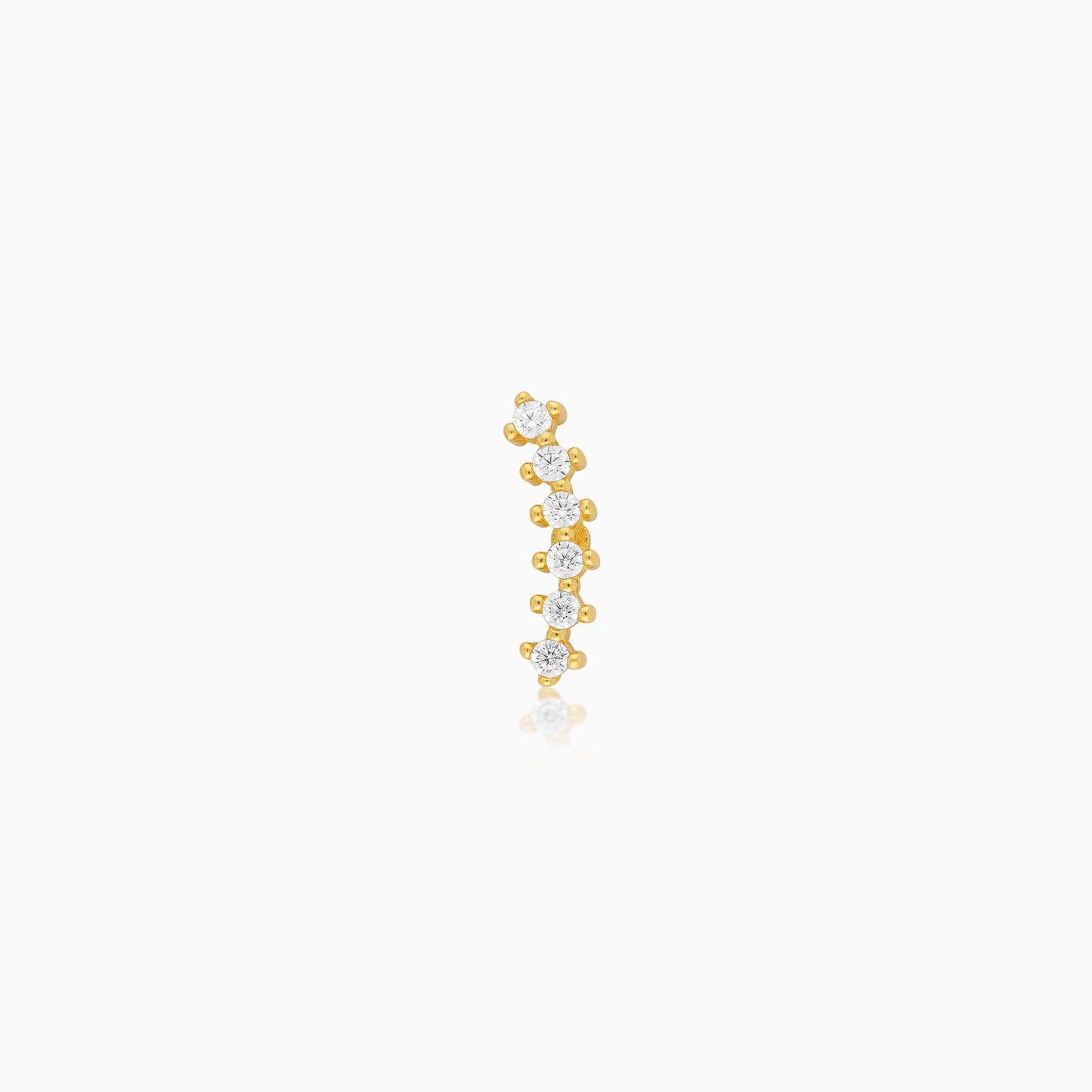 18K Yellow Gold Piercing with Dazzling Zircon Stones