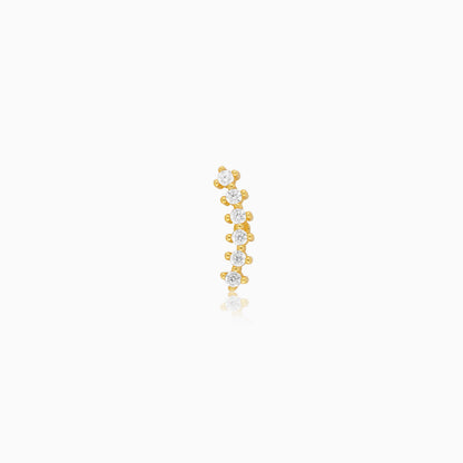 18K Yellow Gold Piercing with Dazzling Zircon Stones