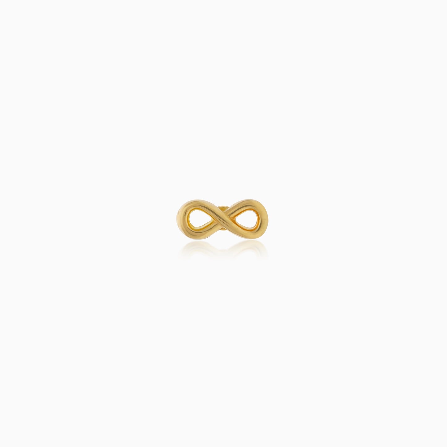 18K Yellow Gold Infinity Stud Piercing