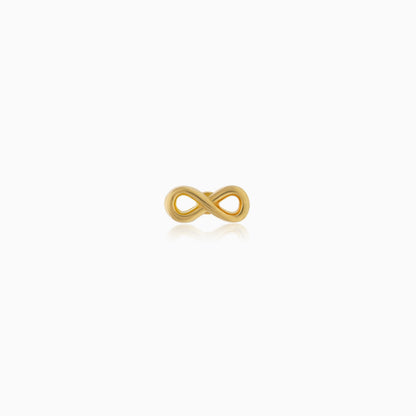 18K Yellow Gold Infinity Stud Piercing