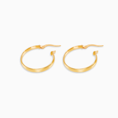 18k yellow gold earrings in round shape