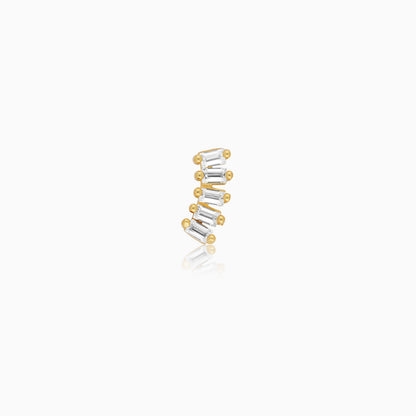 18K Yellow Gold Stud Piercing with Sparkling Zircon stones