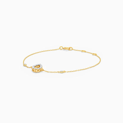 18K Drop Shape Yellow Gold Natural Diamonds Kids Bracelet - Farfalla