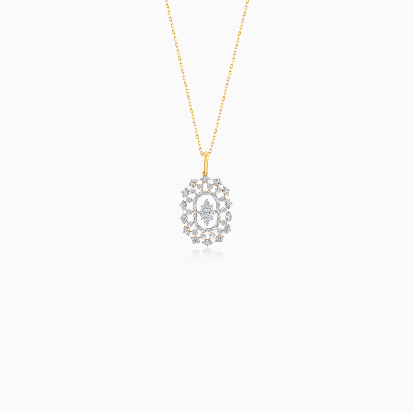 18K Gold Natural Diamonds Pendant Chain - Ada Collection