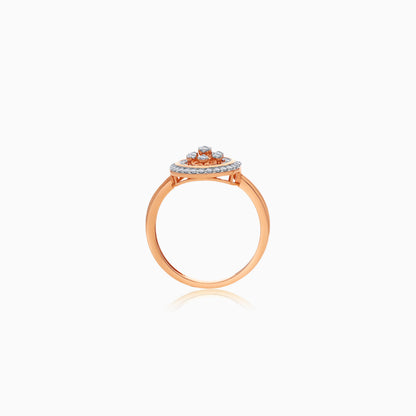 18K Rose Gold With Natural Diamonds Circle Shape Ring - Ada