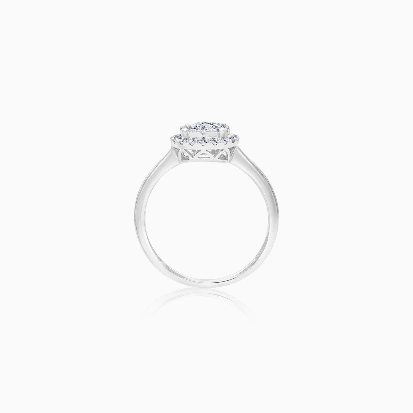 18K Natural Diamonds White Gold Ring - 365