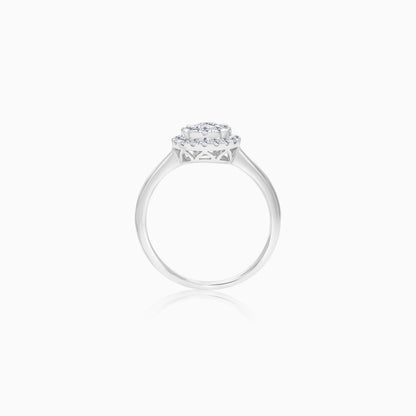 18K Natural Diamonds White Gold Ring - 365