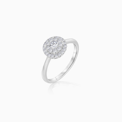 18K Natural Diamonds White Gold Ring - 365