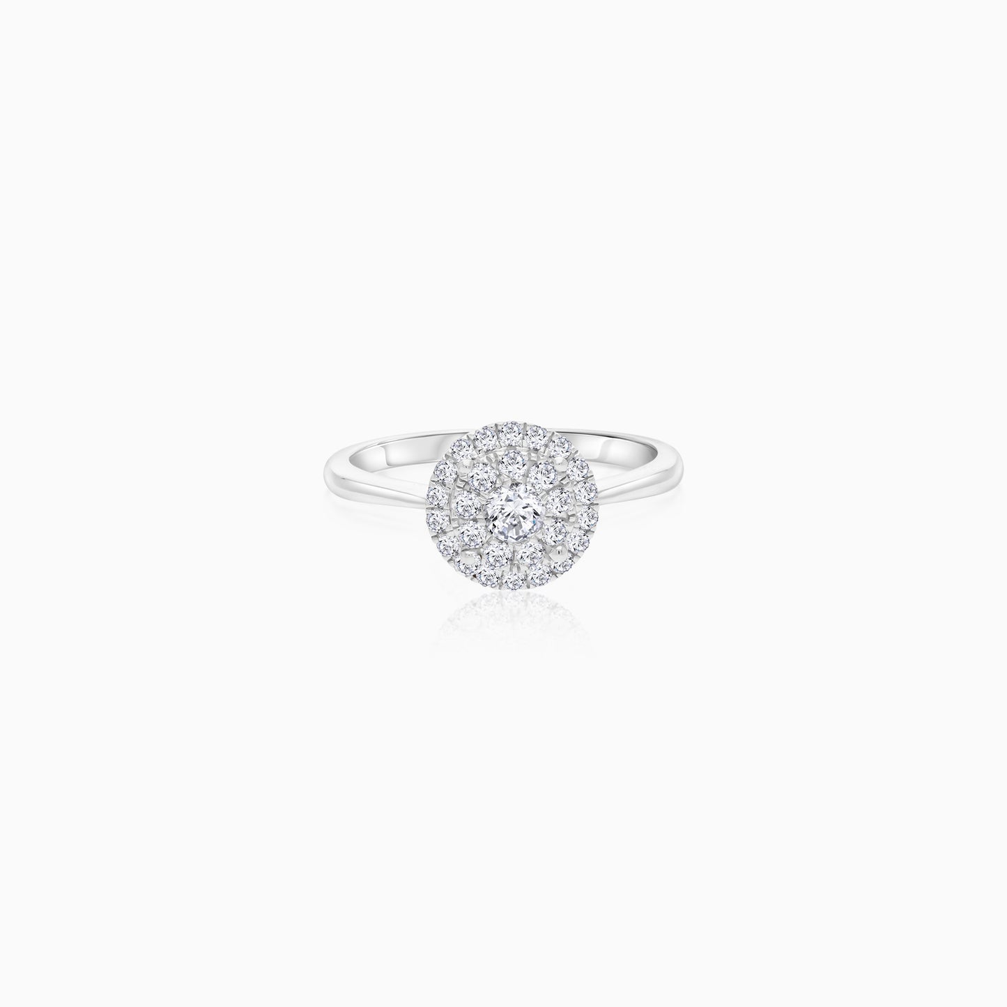 18K Natural Diamonds White Gold Ring - 365