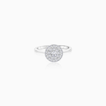 18K Natural Diamonds White Gold Ring - 365