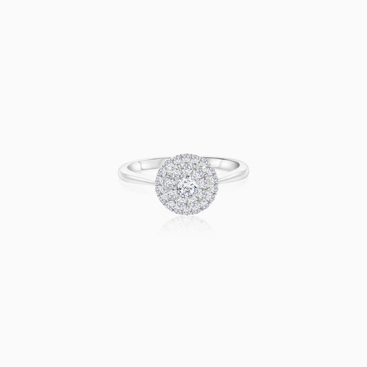 18K Natural Diamonds White Gold Ring - 365