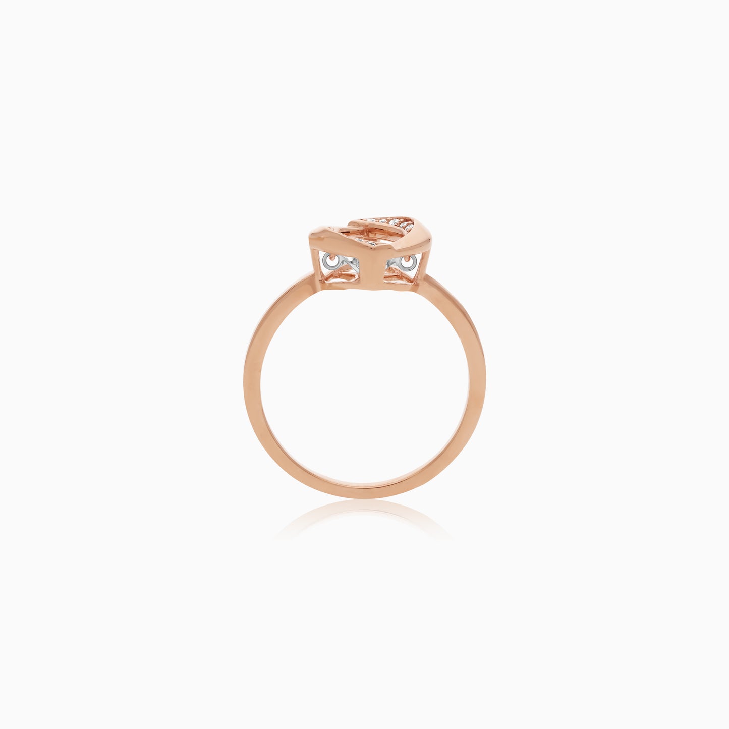 18K Rose Gold Dancing Diamond Ring
