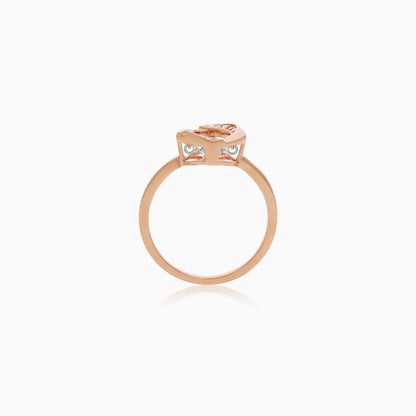 18K Rose Gold Dancing Diamond Ring