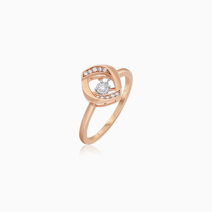18K Rose Gold Dancing Diamond Ring