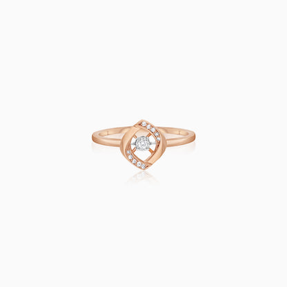 18K Rose Gold Dancing Diamond Ring