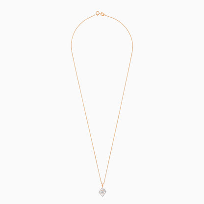 18K Rose Gold Elegant Pendant Chain With Natural Diamonds - Ada Collection