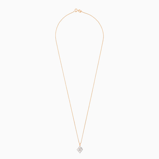 18K Rose Gold Elegant Pendant Chain With Natural Diamonds - Ada Collection