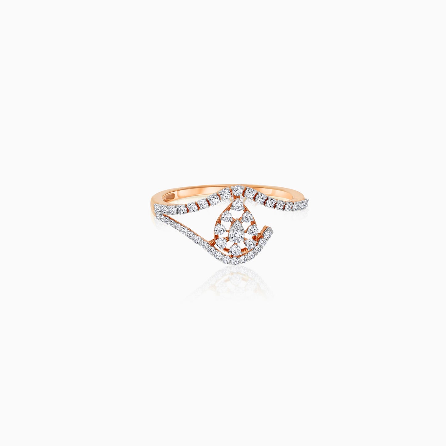 18K Rose Gold Elegant Ring With Natural Diamonds
