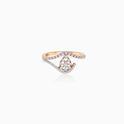 18K Rose Gold Elegant Ring With Natural Diamonds