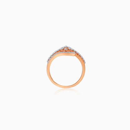 18K Rose Gold Elegant Ring With Natural Diamonds
