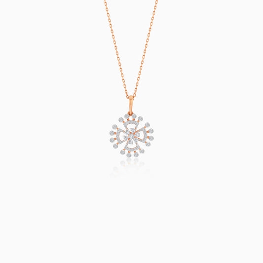 18K Rose Gold Natural Diamonds Pendant Chain  - Ada Collection