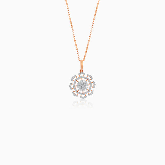 18K Rose Gold Natural Diamonds Pendant Chain - Ada