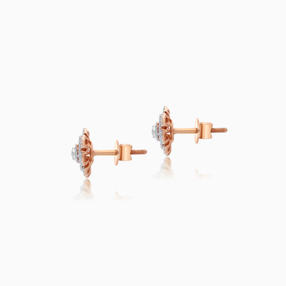18K Rose Gold Pair of Earrings with Natural Diamonds - Ada