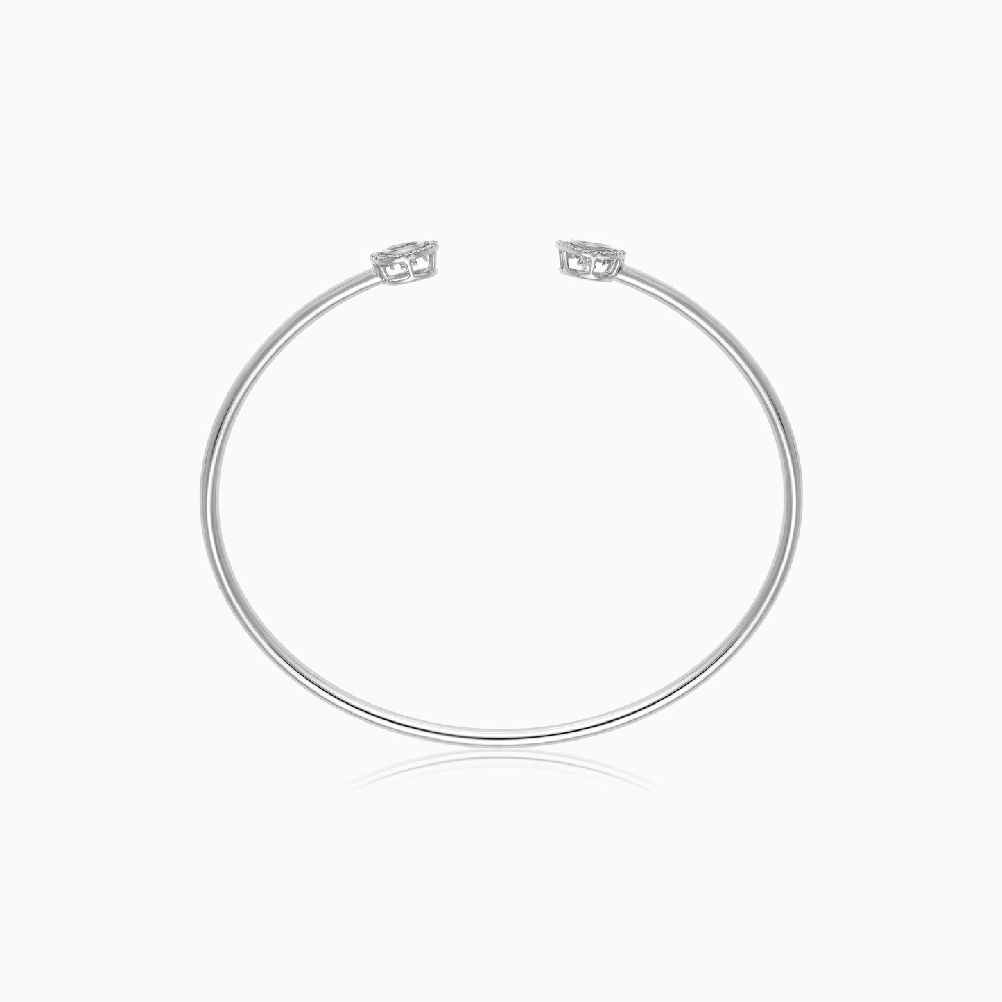 18K White Gold Dancing Natural Diamonds Bangle