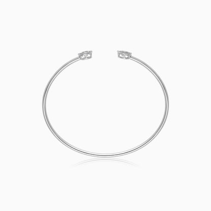 18K White Gold Dancing Natural Diamonds Bangle