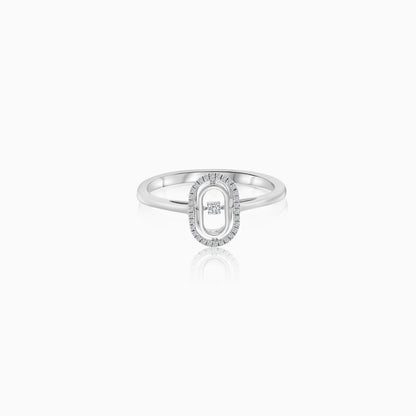18K White Gold Dancing Natural Diamonds Ring