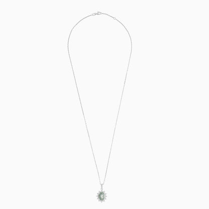 18K White Gold Diana Oval Parsolite and Natural Diamonds Necklace