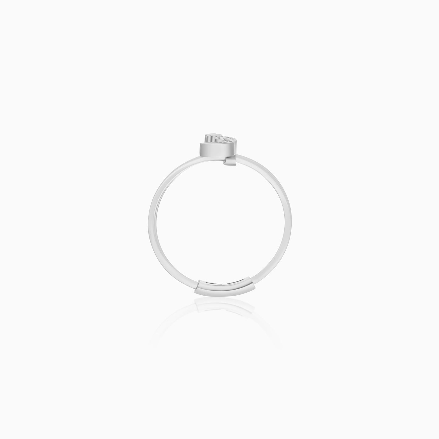 18K White Gold Ring Letter Alif in Arabic decorated with Natural Diamonds