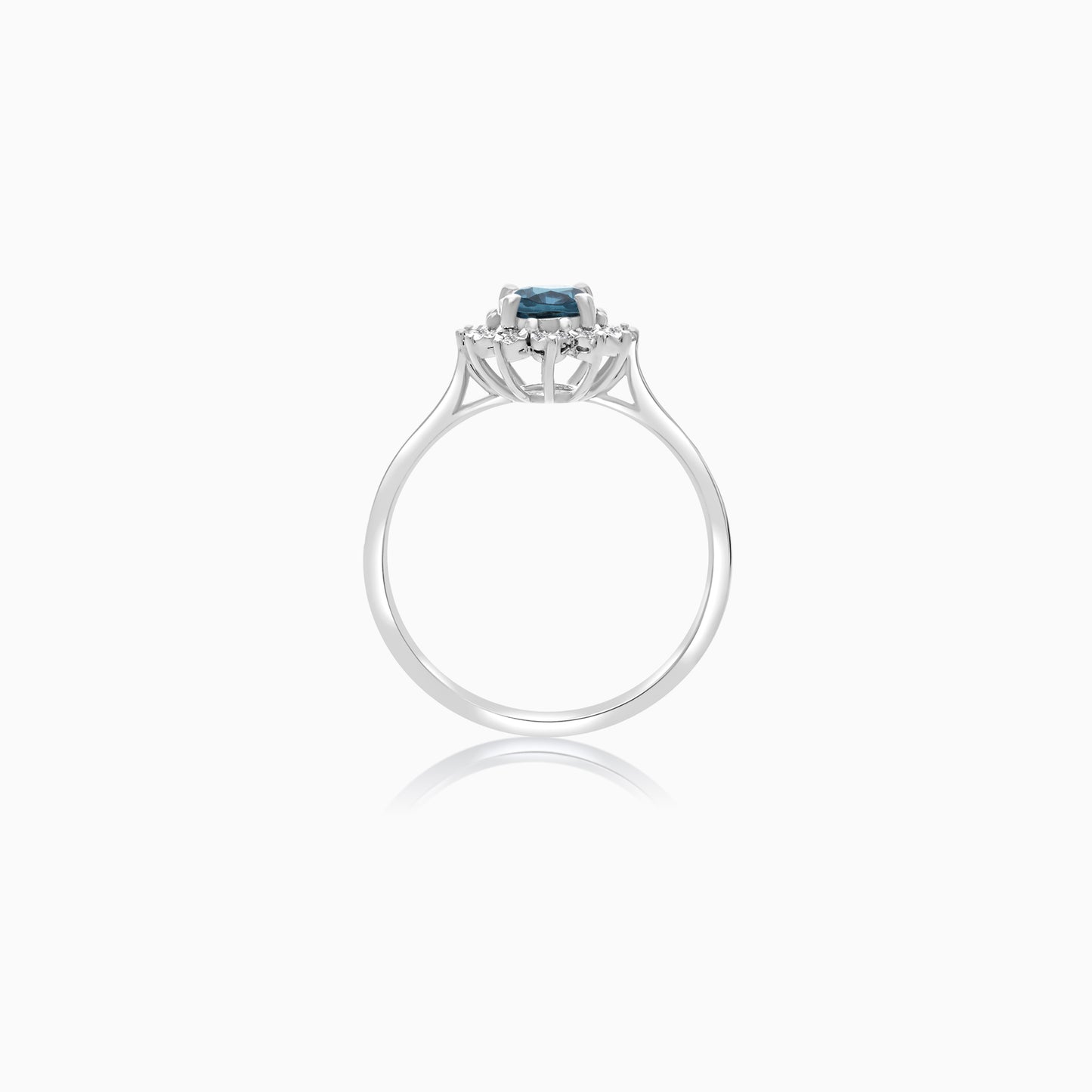 18K White Gold London Blue Topaz & Natural Diamonds Diana Ring