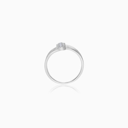 18K White Gold Natural Diamond Ring | Trendy Collection