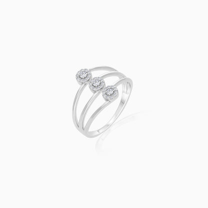 18K White Gold Natural Diamond Ring | Trendy Collection