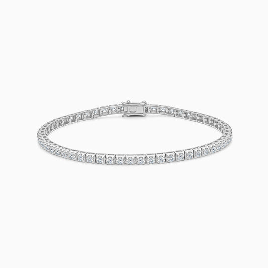 Tennis Bracelet 2.03ct Natural Diamond Star Setting in 18K White Gold