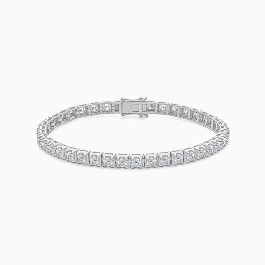 Tennis Bracelet 5.0ct Natural Diamond Star Setting in 18K White Gold