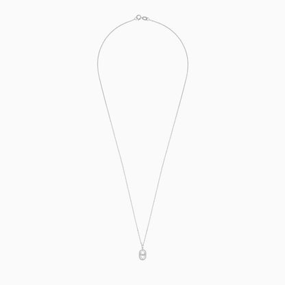 18K White Gold Pendant Chain Dancing Natural Diamonds