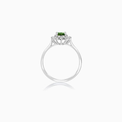 18K White Gold Ring Natural Tourmaline and Diamonds - Diana Collection