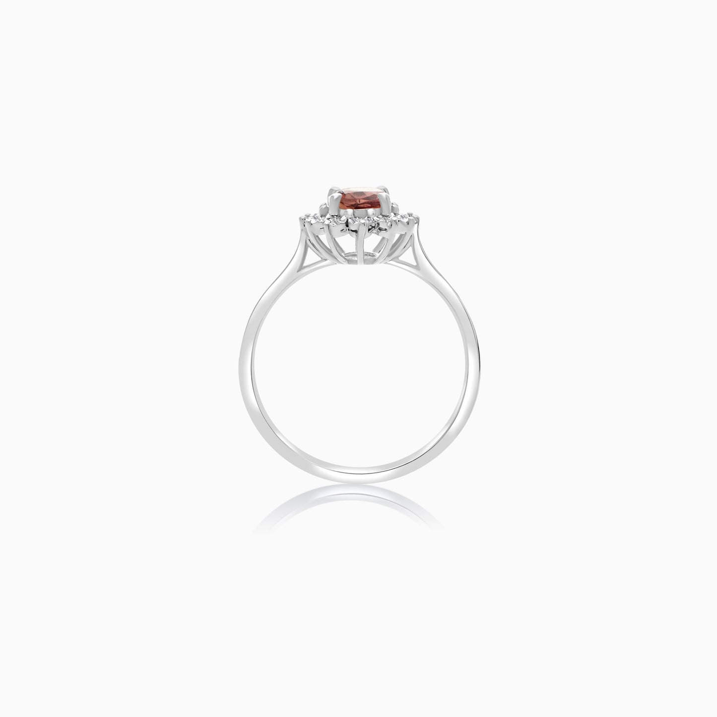 18K White Gold Ring Tourmaline and Natural Diamonds - Diana Collection