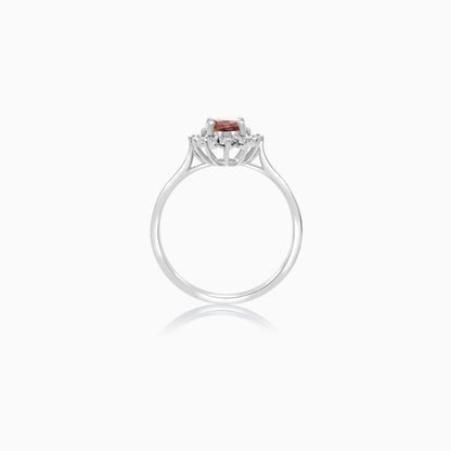 18K White Gold Ring Tourmaline and Natural Diamonds - Diana Collection