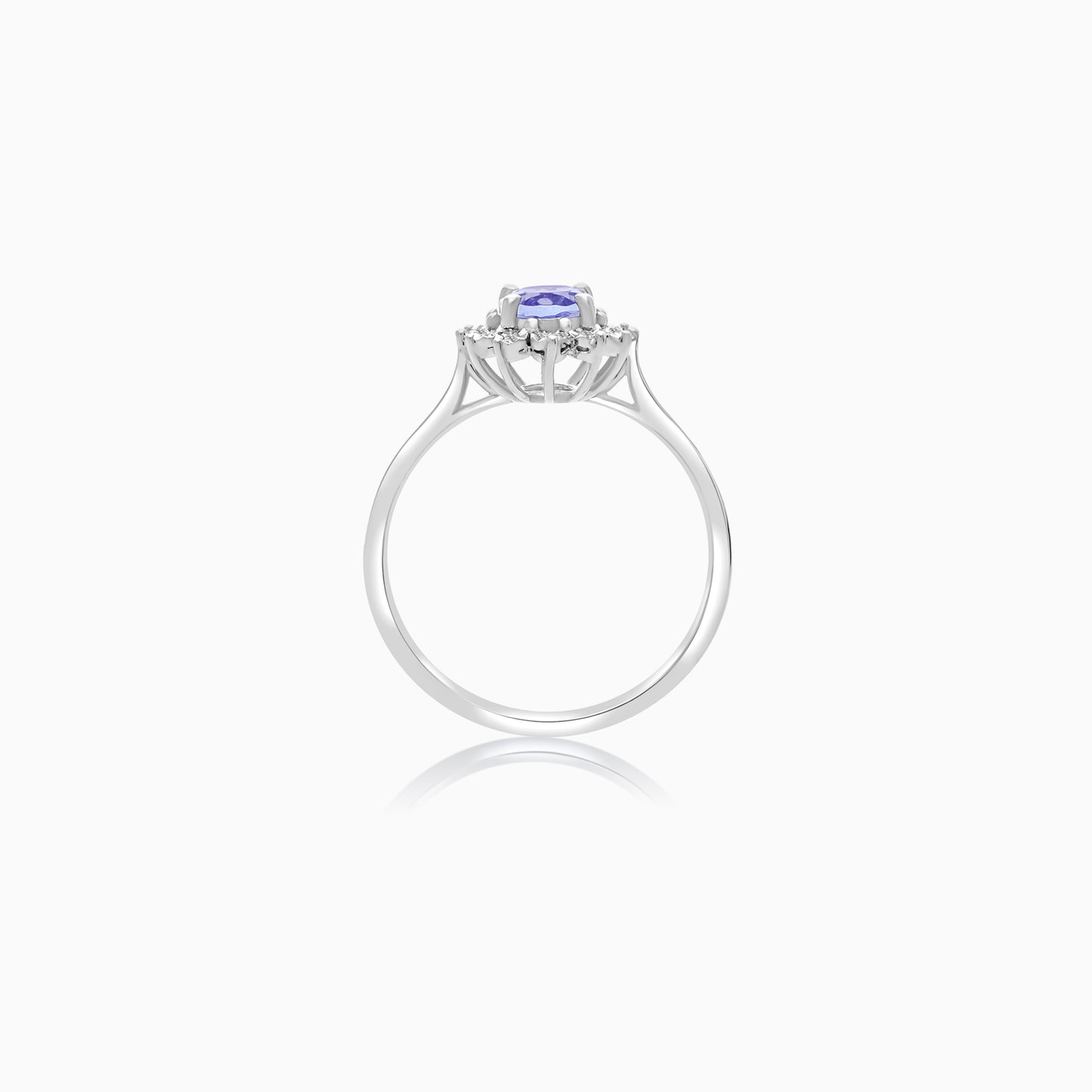 18K White Gold Tanzanite and Natural Diamonds Ring | Diana Collection