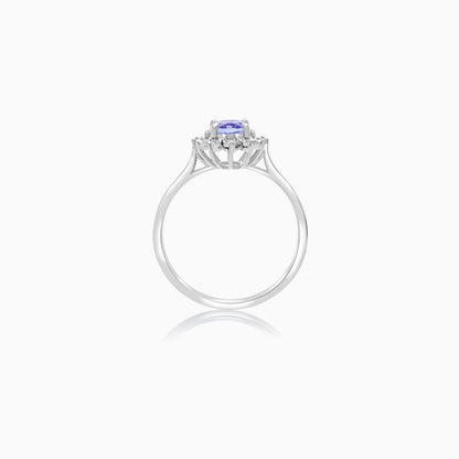 18K White Gold Tanzanite and Natural Diamonds Ring | Diana Collection
