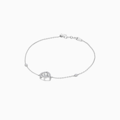 18K White Gold with Dancing Natural Diamond Bracelet