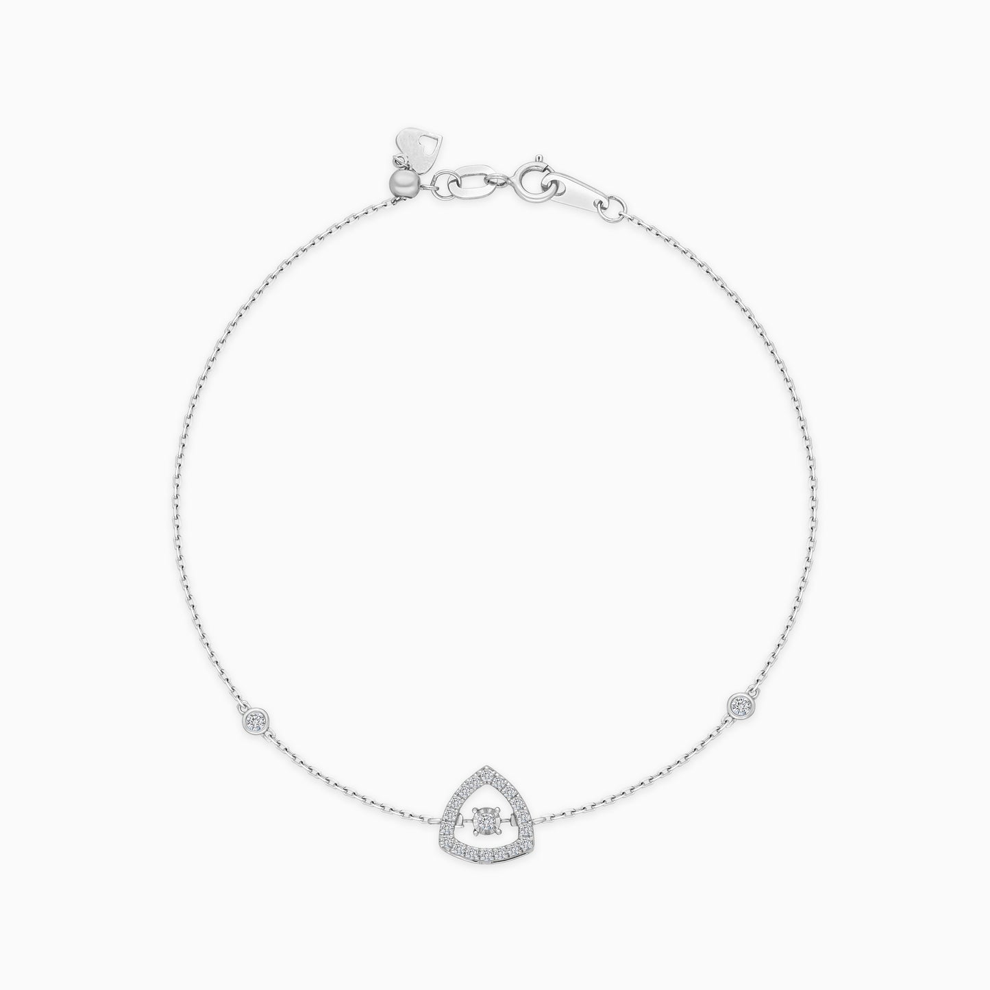 18K White Gold with Dancing Natural Diamond Bracelet