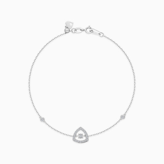 18K White Gold with Dancing Natural Diamond Bracelet