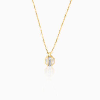 18K Gold Chain with Mother of Pearl and Natural Diamonds - Bovo Collection